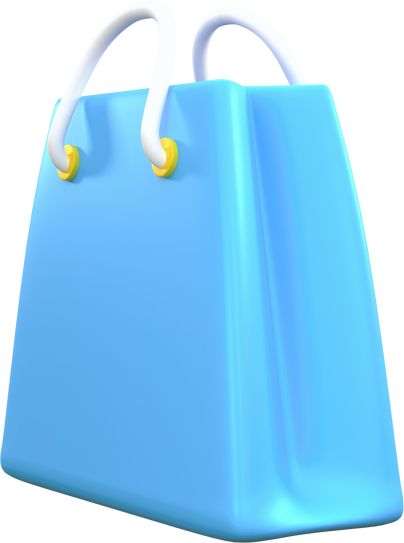 3D Blue Shopping Bag icon